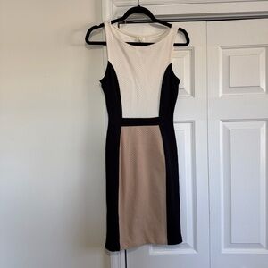 Weston Wear Fitted Full Length Tank Style Dress Black White Tan Size Small